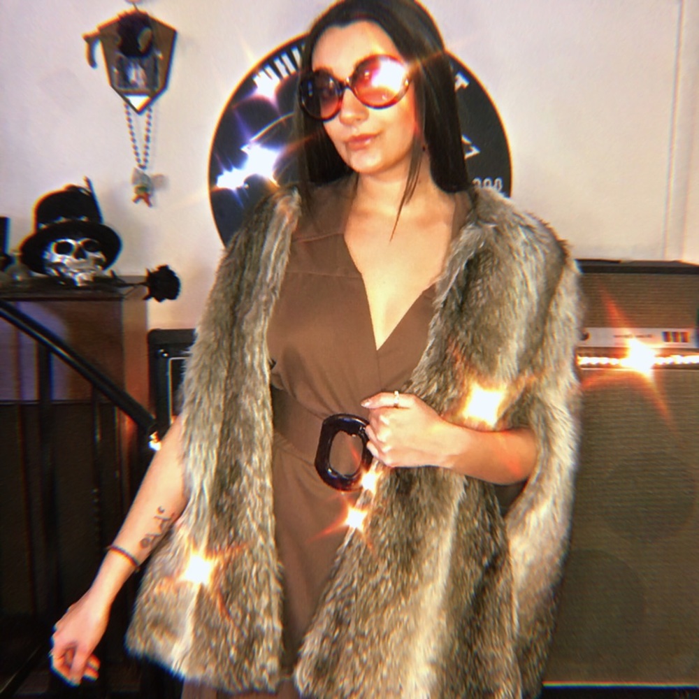 Faux Fur Cape